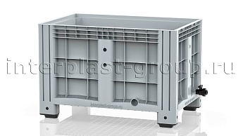 Контейнер iBox сплошной на ножках с краном серый в Королеве