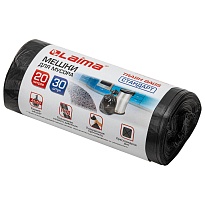 Мешки для мусора 20 л, черные, в рулоне 30 шт., ПНД, 8 мкм, 500х450 мм, LAIMA, 601376 в Королеве