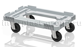 Тележка пластиковая с отверстием без тормозов усиленная серая в Королеве