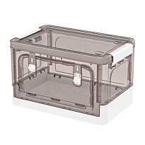 Ящик пластиковый складной прозрачный коричневый, дно белое, 360х235х230 мм, с колесиками в Королеве Ящик пластиковый складной прозрачный коричневый, дно белое, 360х235х230 мм, с колесиками в Королеве