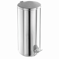 Урна для мусора с педалью, усиленное, Титан, 50 л, кольцо под мешок, нержавеющая сталь, хром в Королеве
