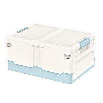Ящик пластиковый складной белый, дно голубое, 480х360х240 мм в Королеве