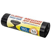 Мешки для мусора 160 л, черные, в рулоне 10 шт., ПВД, 30 мкм, 1200х900 мм, LAIMA ULTRA, 607694 в Королеве