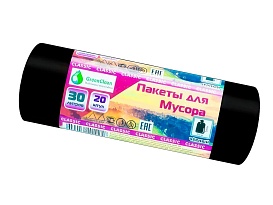 Мешки для мусора 30 л, черные, в рулоне 20 шт., ПНД, 7 мкм, 600х500 мм, MIRPACK Classik, 302040 в Королеве