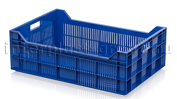 Ящик для овощей, фруктов и ягод перфорированный синий в Королеве