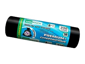 Мешки для мусора 220 л, черные, в рулоне 10 шт., ПВД, 45 мкм, 1250х930 мм, PREMIUM+, 2201068 в Королеве Мешки для мусора 220 л, черные, в рулоне 10 шт., ПВД, 45 мкм, 1250х930 мм, PREMIUM+, 2201068 в Королеве