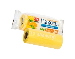 Мешки для мусора 35 л, ароматизированные, желтые, в рулоне 20 шт., ПНД, 12 мкм, 560х530 мм, GRIFON Цитрусовый Микс, 100-033 в Королеве