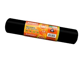 Мешки для мусора 180 л, ароматизированные, черные, в рулоне 10 шт., ПВД, 80 мкм, 1100х930 мм, EXPORT, exp18010142 в Королеве