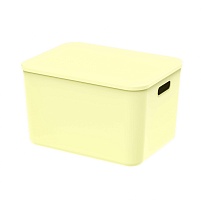 Ящик пластиковый вкладываемый светло-желтый 410х305х245 мм в Королеве Ящик пластиковый вкладываемый светло-желтый 410х305х245 мм в Королеве