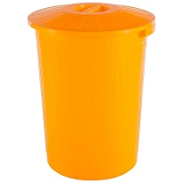 Мусорный бак с крышкой 60 л желтый 60 желтый в Королеве