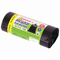 Мешки для мусора 30 л, черные, в рулоне 30 шт., ПНД, 7 мкм, 550х480 мм, Любаша, 608089 в Королеве