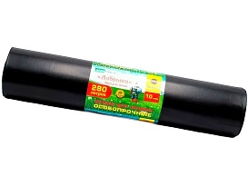 Мешки для мусора 280 л, ароматизированные, черные, в рулоне 10 шт., ПВД 110 мкм, 1400х930 мм, Добрыня, Dob28010black в Королеве