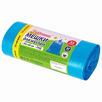 Мешки для мусора 35 л, синие, в рулоне 30 шт., ПНД, 10 мкм, 600х500 мм, Любаша, 608091 в Королеве