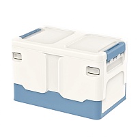Ящик пластиковый складной белый, дно синее, 370х240х240 мм в Королеве
