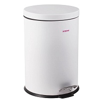 Ведро-контейнер для мусора (урна) с педалью LAIMA Classic, 12 л, белое, глянцевое, металл, со съемным внутренним ведром в Королеве