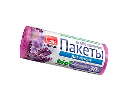 Мешки для мусора 30 л, ароматизированные, Лаванда, сиреневые, в рулоне 20 шт., ПНД, 9 мкм, 560х530 мм, GRIFON Aroma, 101-020 La в Королеве