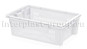 Ящик универсальный для овощей, фруктов и хлеба перфорированные стенки сплошное дно белый в Королеве Ящик универсальный для овощей, фруктов и хлеба перфорированные стенки сплошное дно белый в Королеве